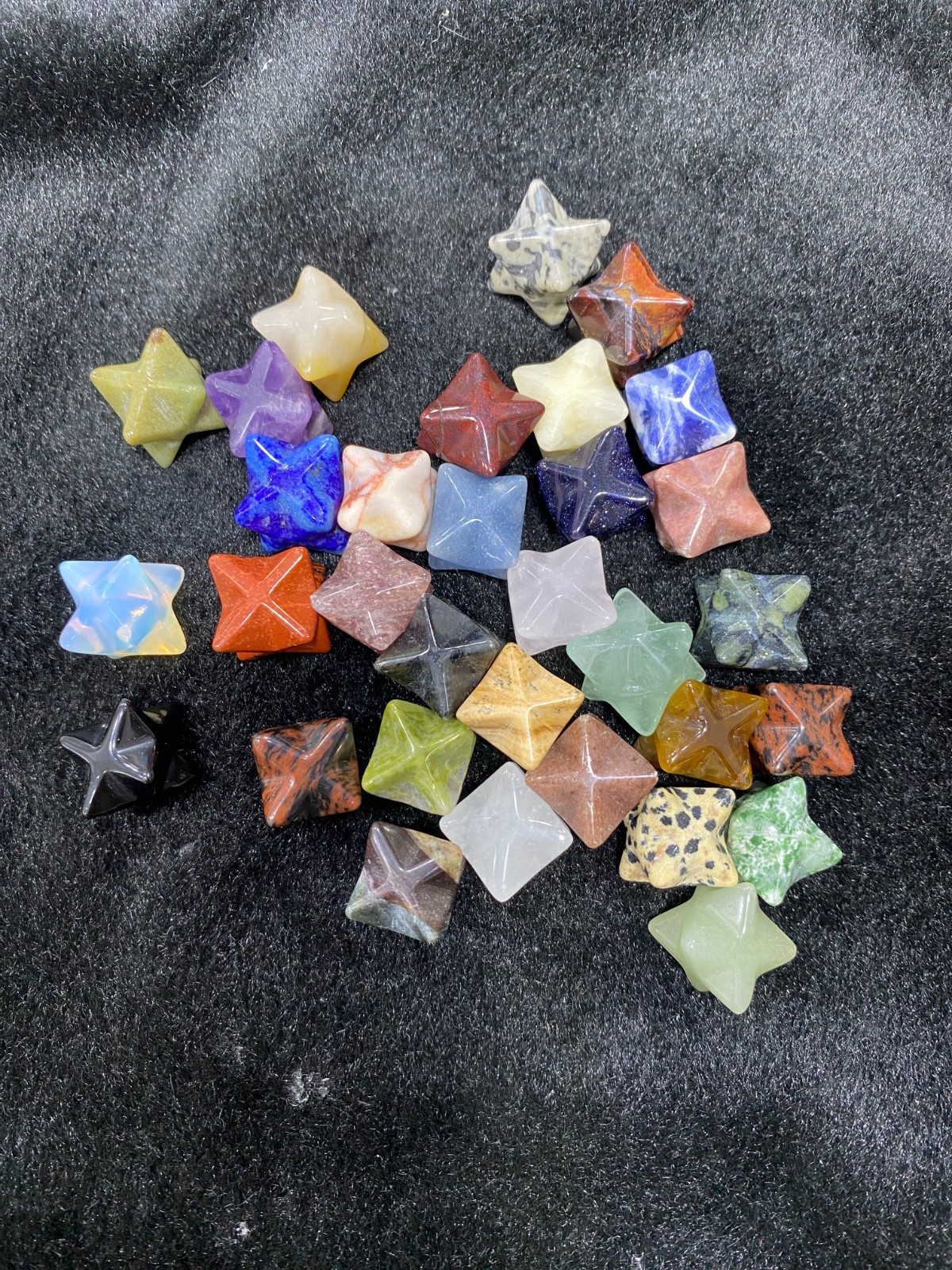 10pcs Natural Mixed Quartz Merkaba Star Carved Crystal Skull Reiki Point Healing