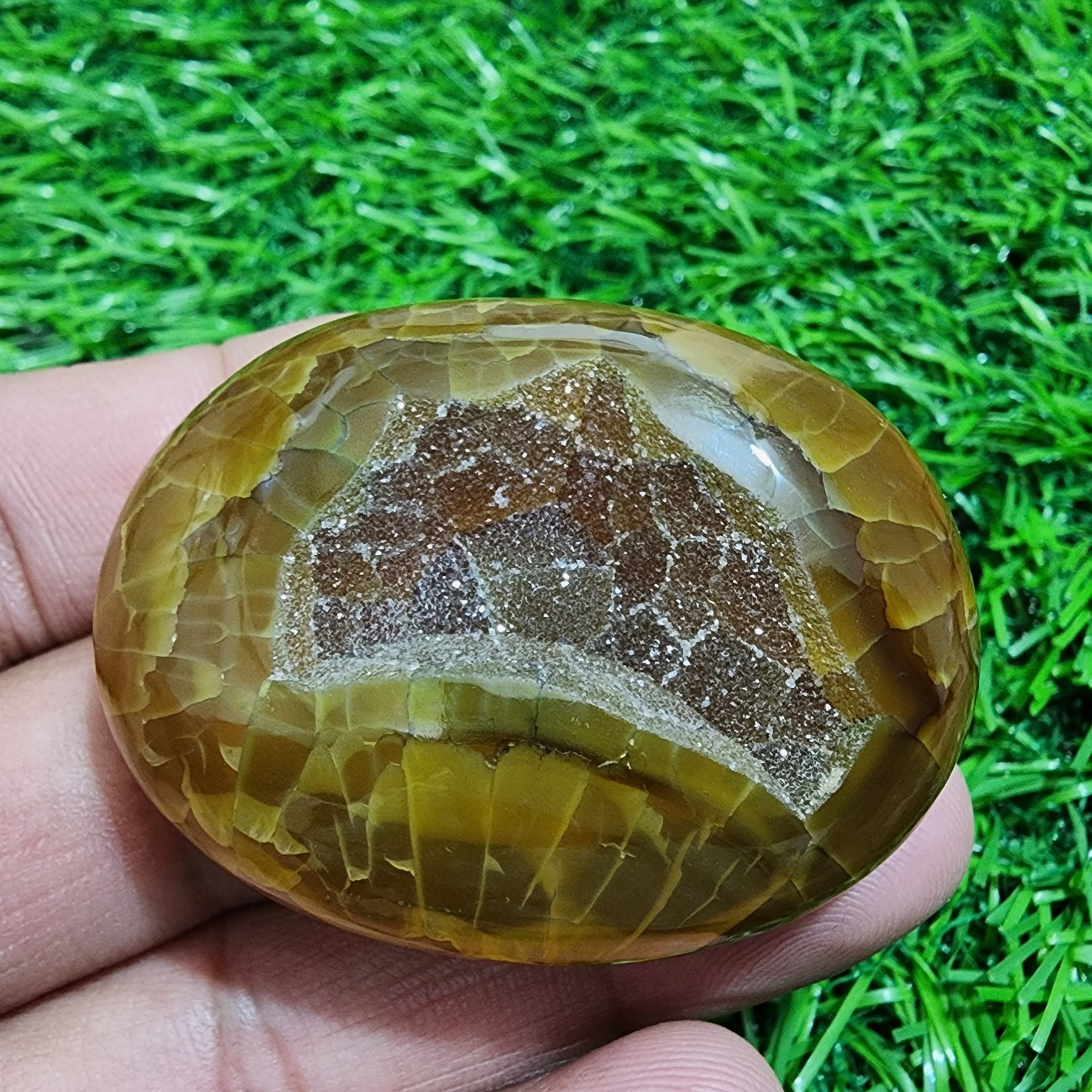 Fantastic Rare 222 Crt For Jewelry Window Druzy Agate Oval Shape Loose Gemstone
