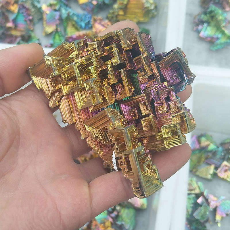 70g Natural Rainbow Titanium Bismuth Crystal Cluster Rock Electroplate Specimen