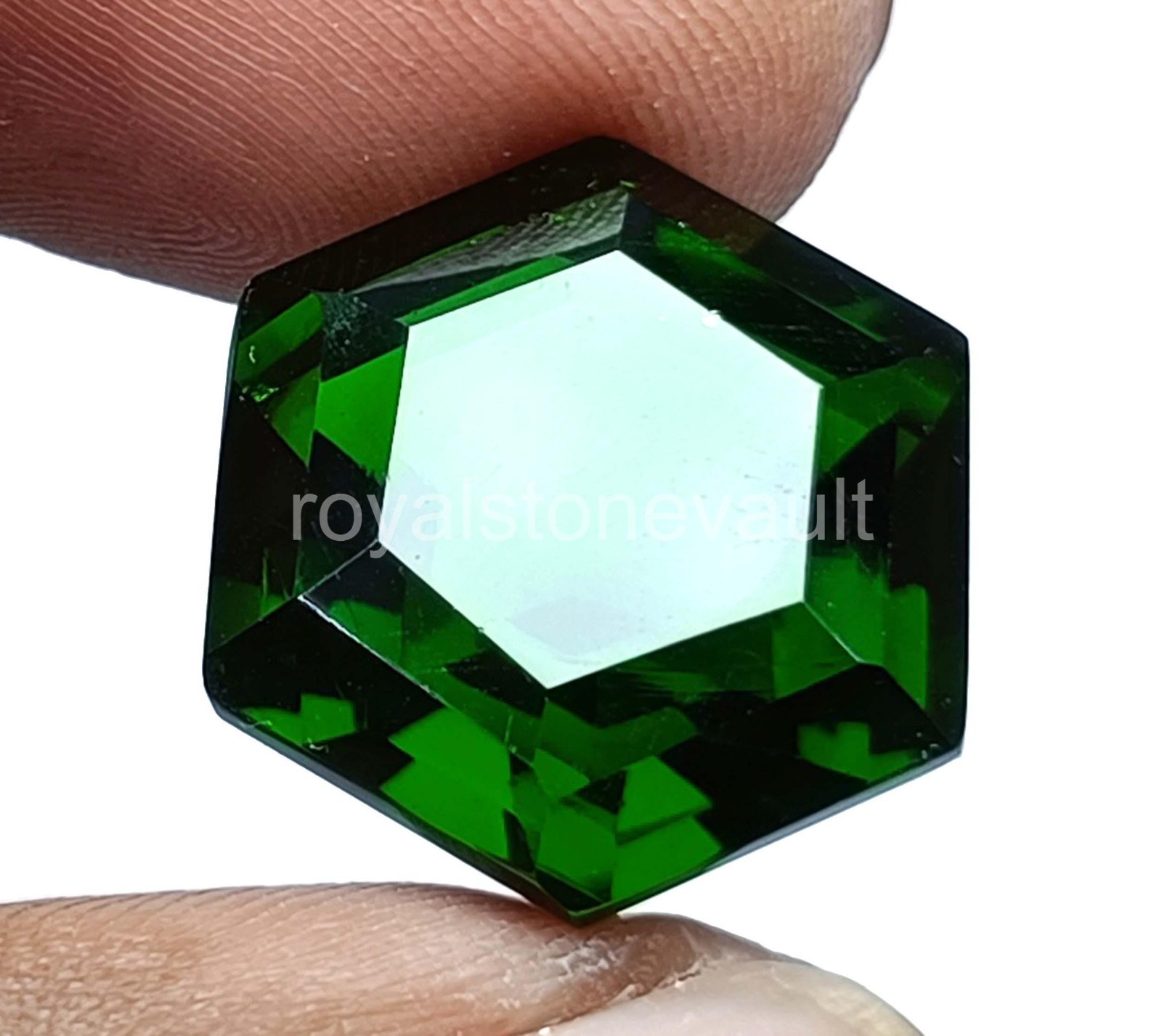16.50 Ct Natural Green Emerald Hexagon Cut Loose Gemstone IGL Certified – 5AOS