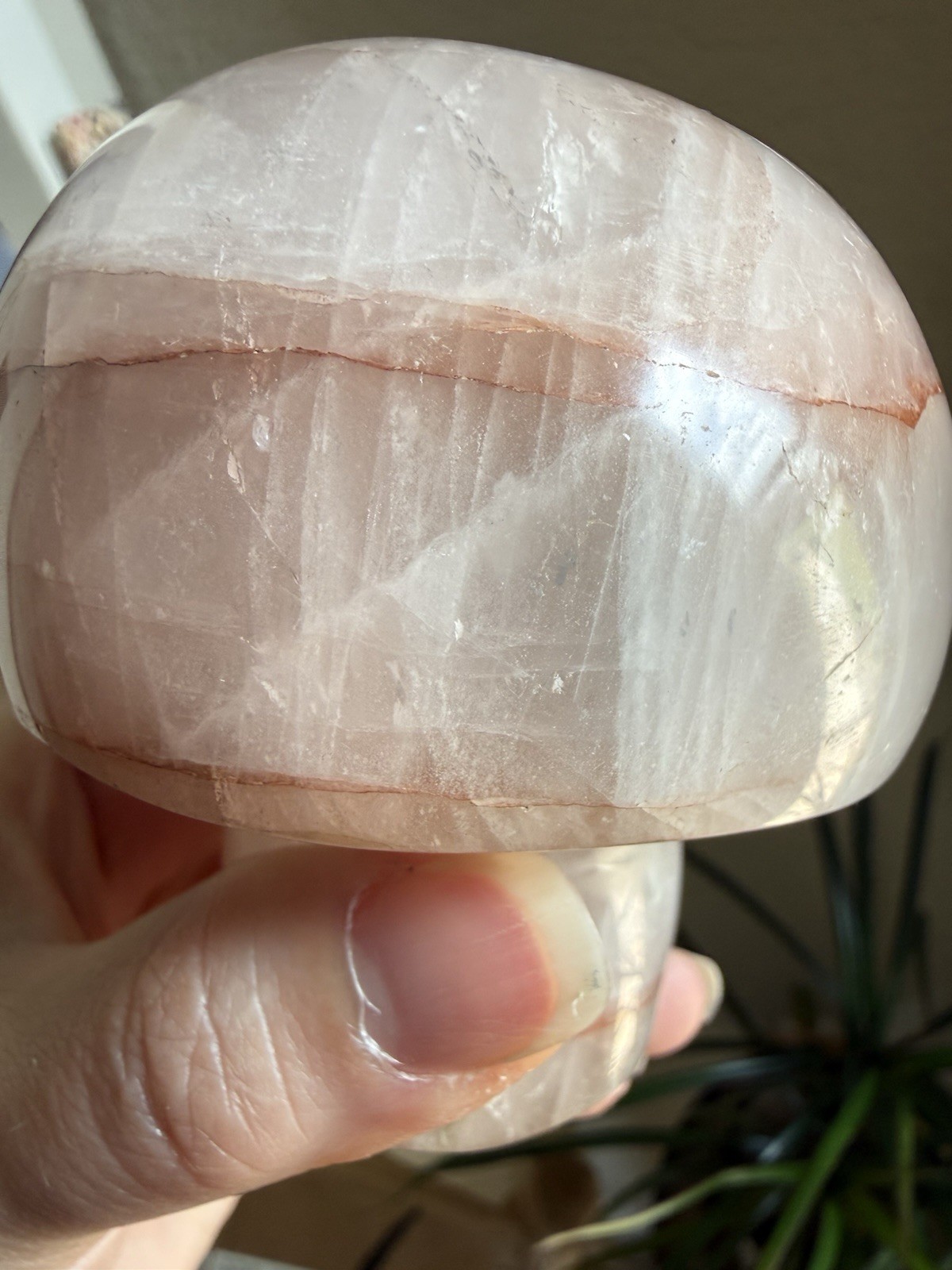 LARGE Fire Quartz Mushroom Red Hematoid Crystal Carving 1lb 8oz 3 1/2in Tall