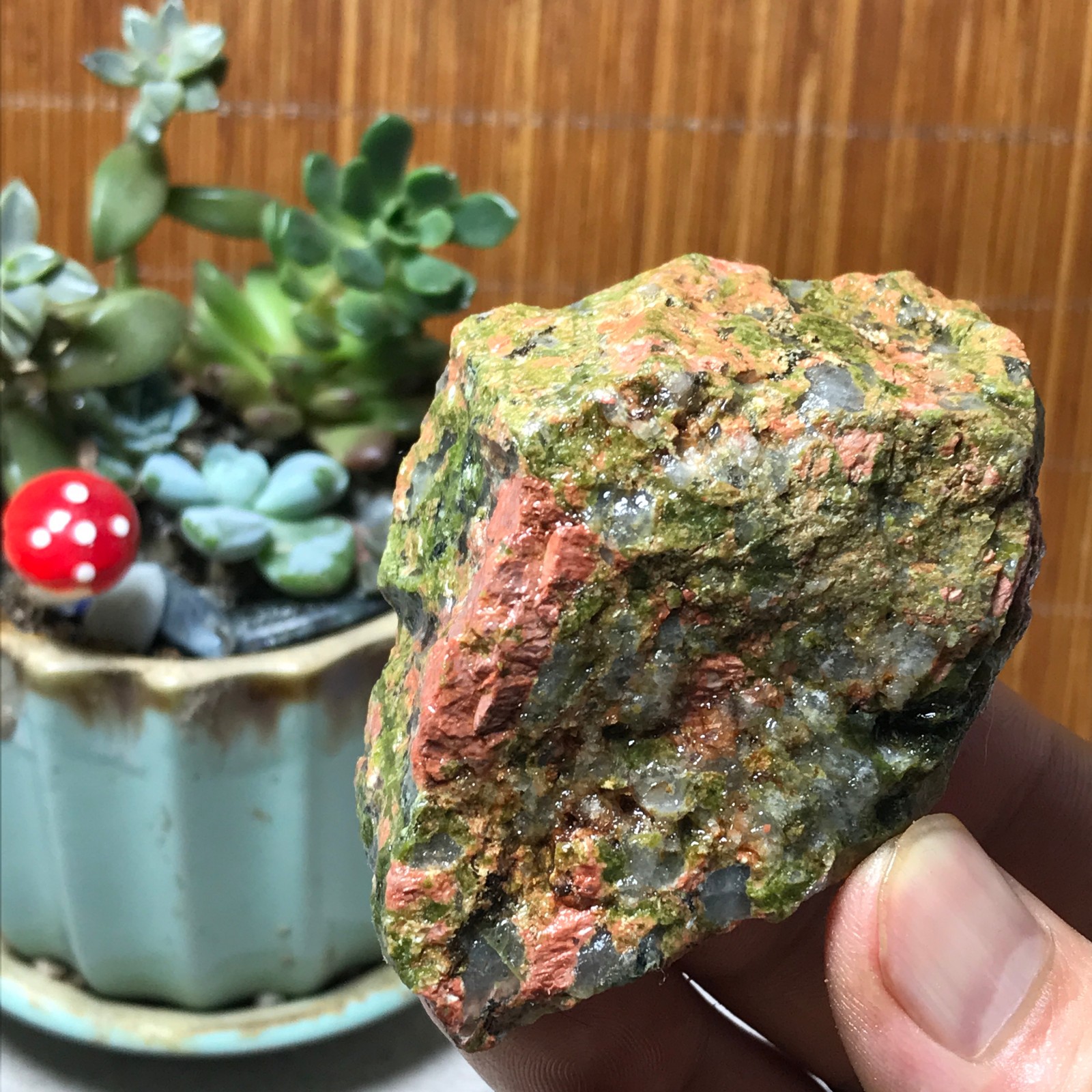 130g Natural Unakite Crystal gemstone Rough Mineral Specimen healing A6358