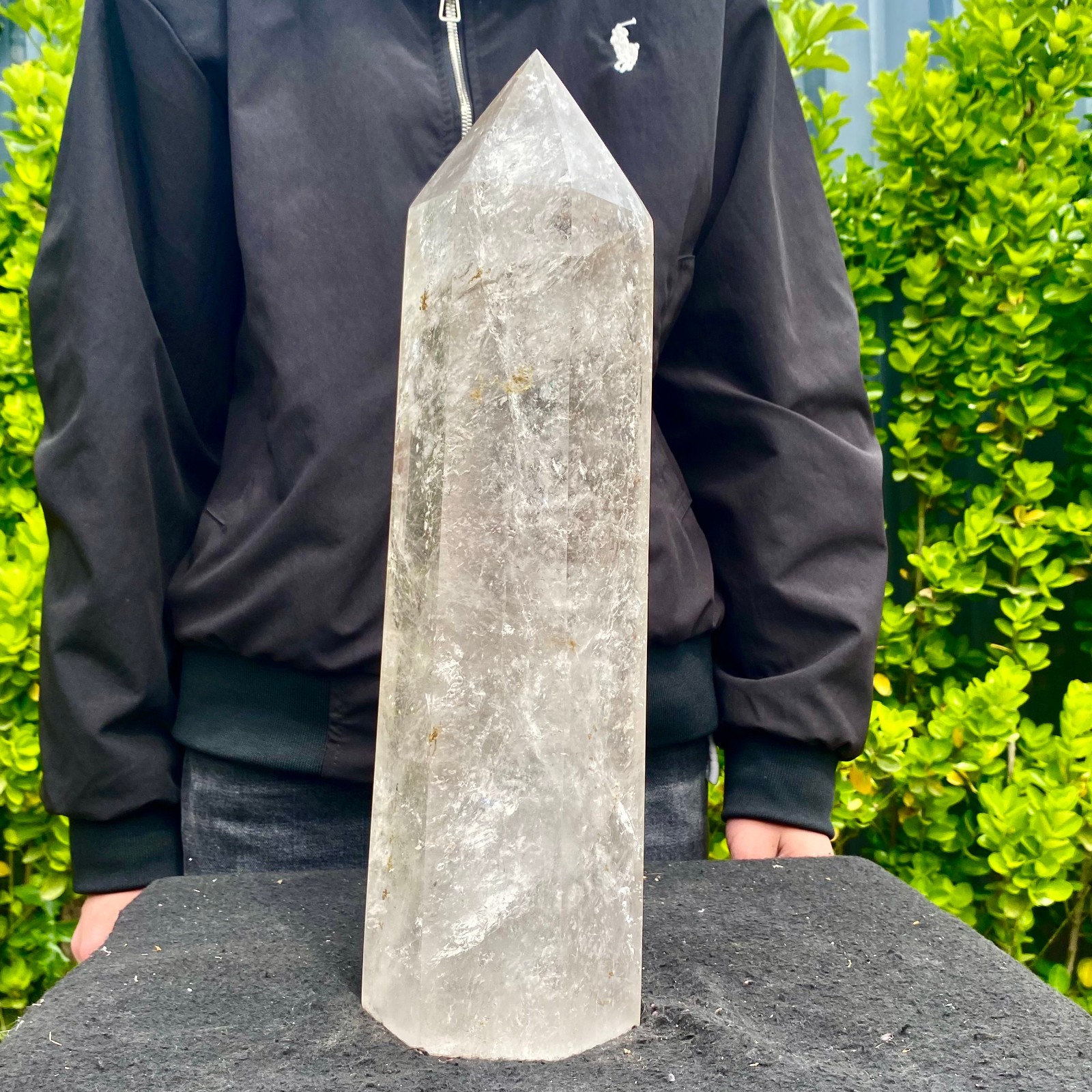 14.6LB Natural Clear Quartz Crystal Point Healing Wand Polished Rock