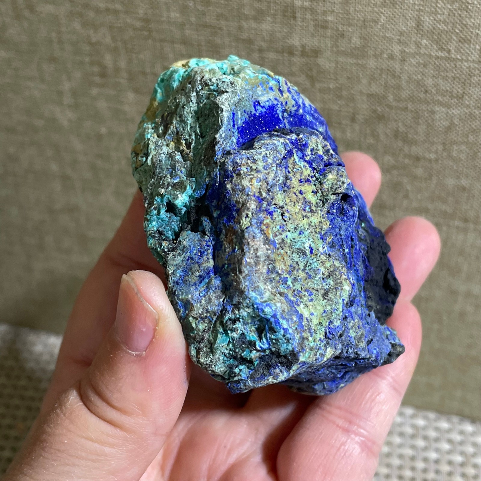 Restoration of Blue Copper Ore Quartz Mineral Samples 149g