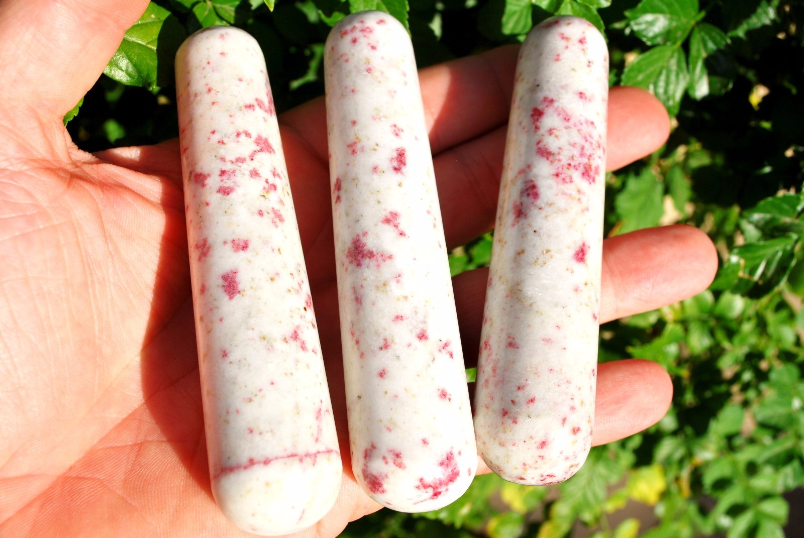 CHARGED 4.0″ Cinnabrite Crystal Massage Wand Reflexology Energy Healing REIKI