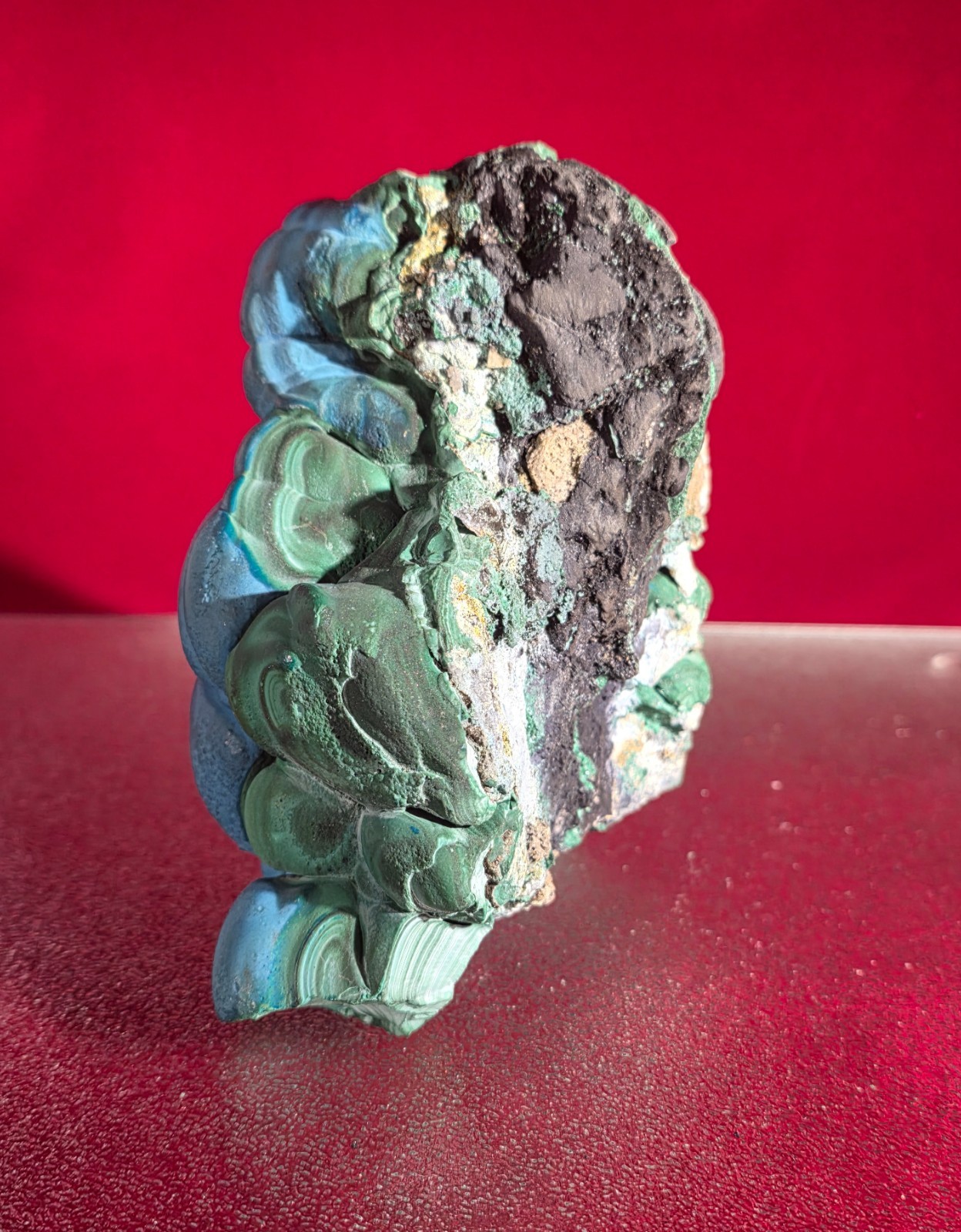 3.75LB Natural Chrysocolla/Malachite transparent cluster rough mineral sample