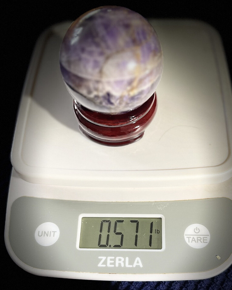 Natural Dream Amethyst spheres approx. 2.25 Inches 258g With Purple banding