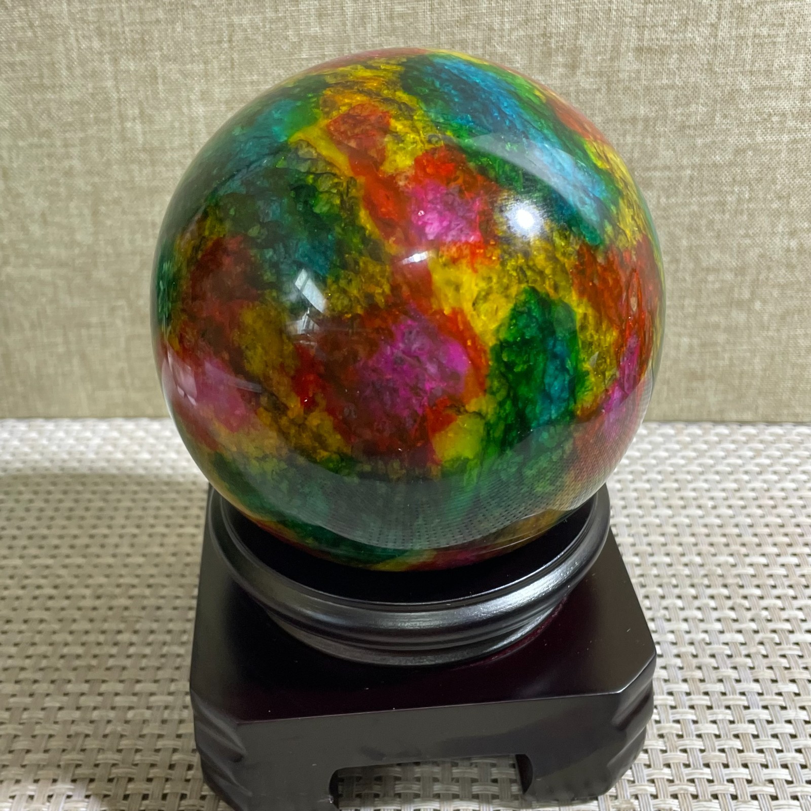 1456g Seven Colors Jade” sphere specimen -Taiwan China