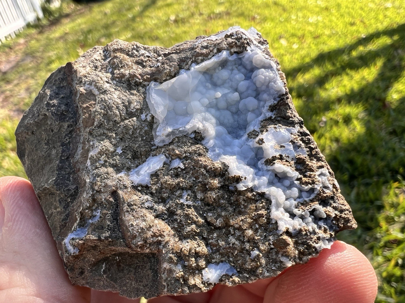 Botryoidal Blue Chalcedony Vug – Gleichenberg, Austria – 165 Grams