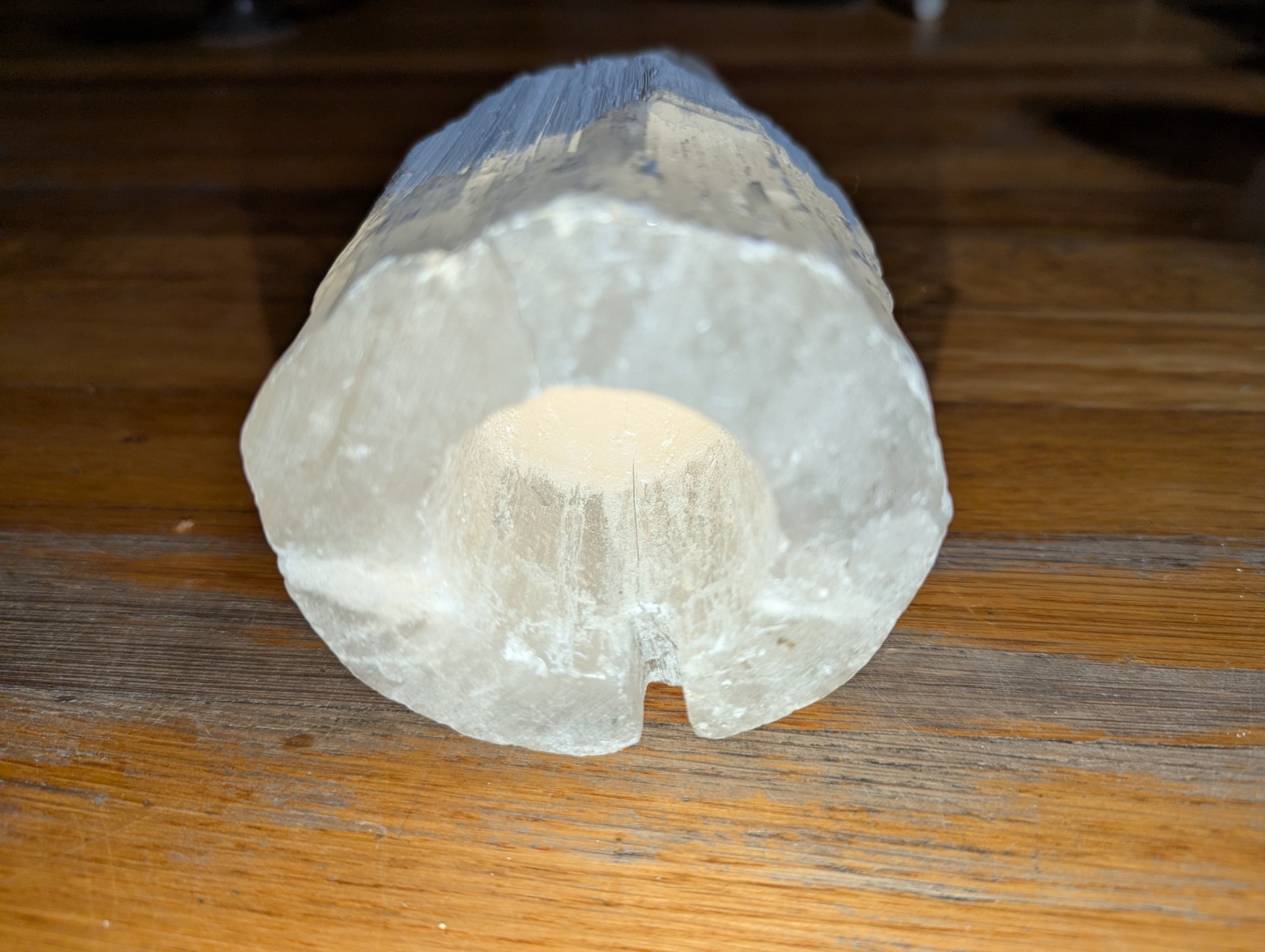 Satin Spar crystal 10 inch tall 3 1/4 inch base
