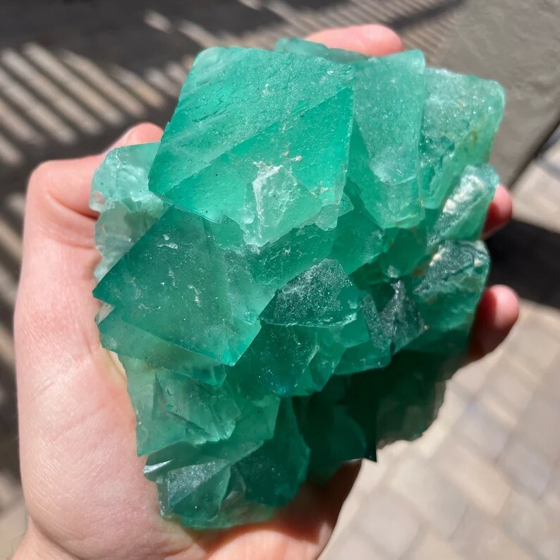 Rare 4.6” XL Riemvasmaak Fluorite Crystal Cluster 2.1lb Specimen – South Africa