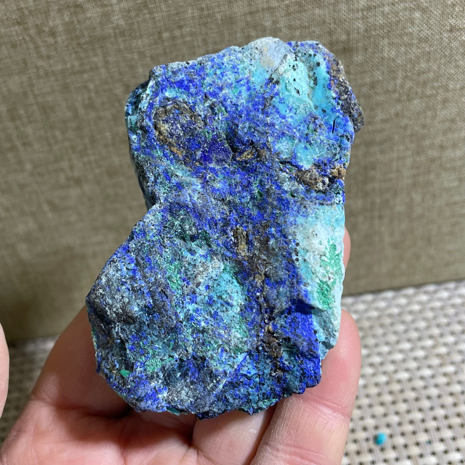 Restoration of Blue Copper Ore Quartz Crystal Mineral Samples 153g