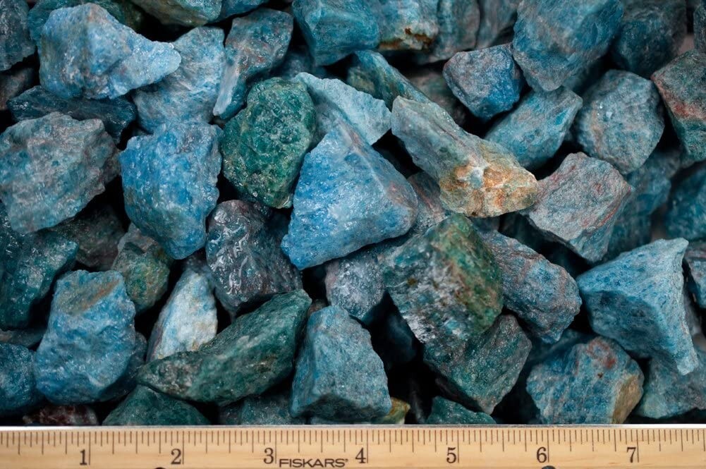 1/4 lb Blue Apatite Rough Stones – Natural Crystal Mineral Specimens Tumbling