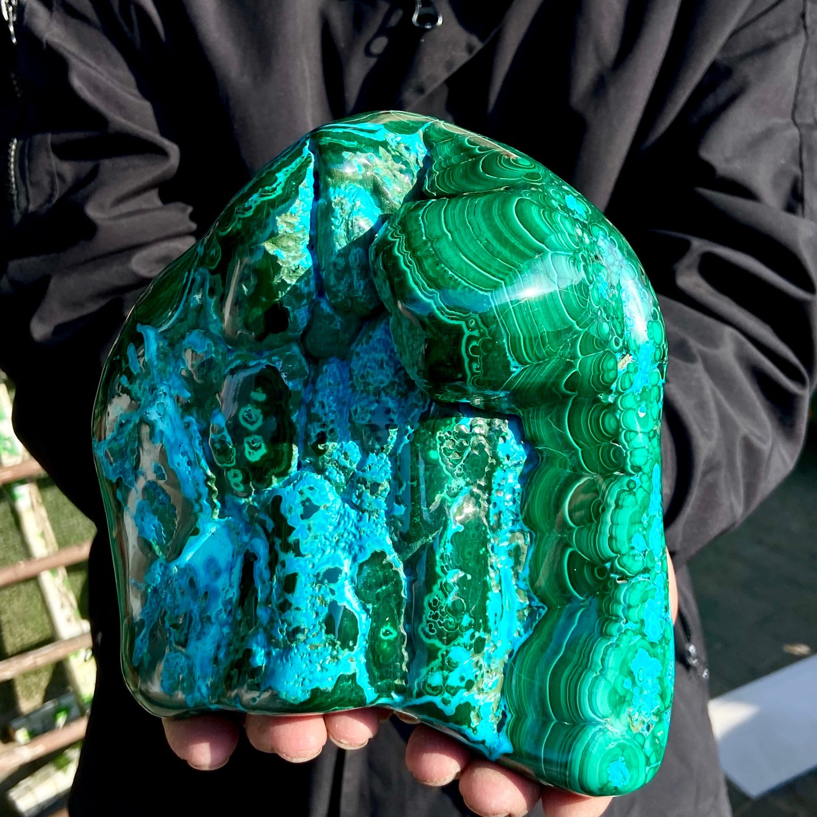 5.9LB Natural Malachite Cat Eye Mineral Specimens Quartz Crystal Reiki Healing