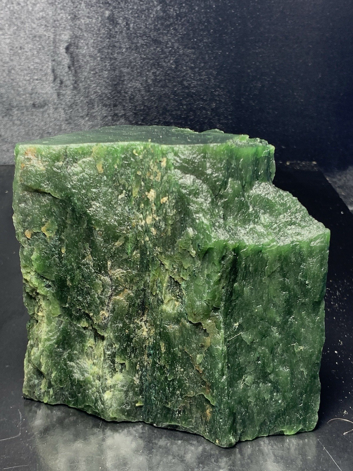 Top Quality Nephrite Jade Rough Stone 1.024kg 4x4x2″ Raw Green Mineral Specimen