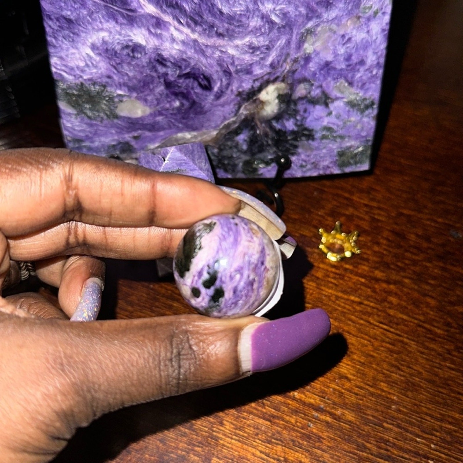 Charoite Set – Slab, Sphere, Tower – CHAROITESET-003