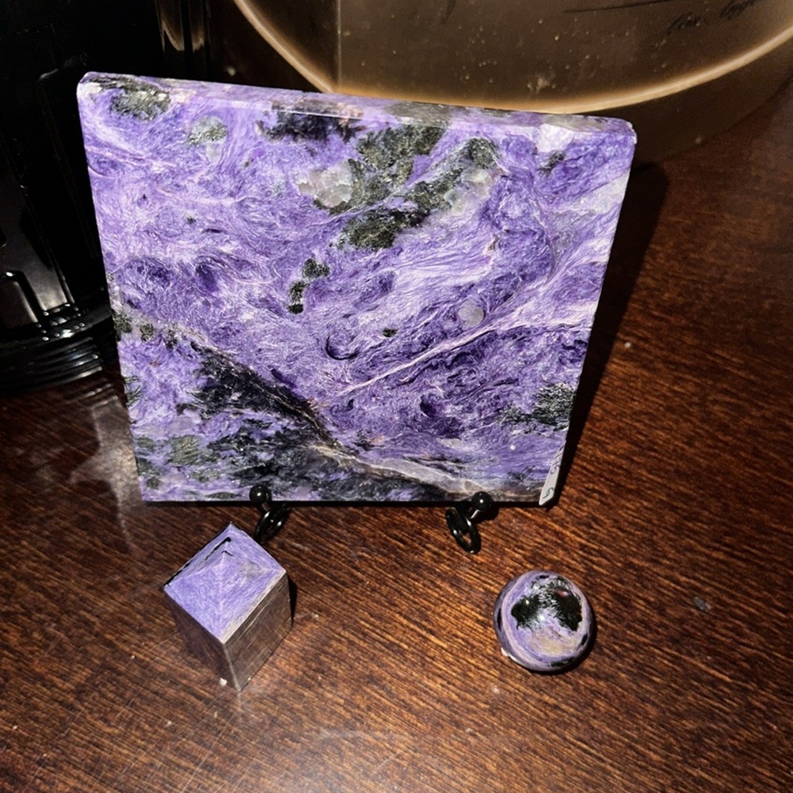 Charoite Set – Slab, Sphere, Tower – CHAROITESET-003
