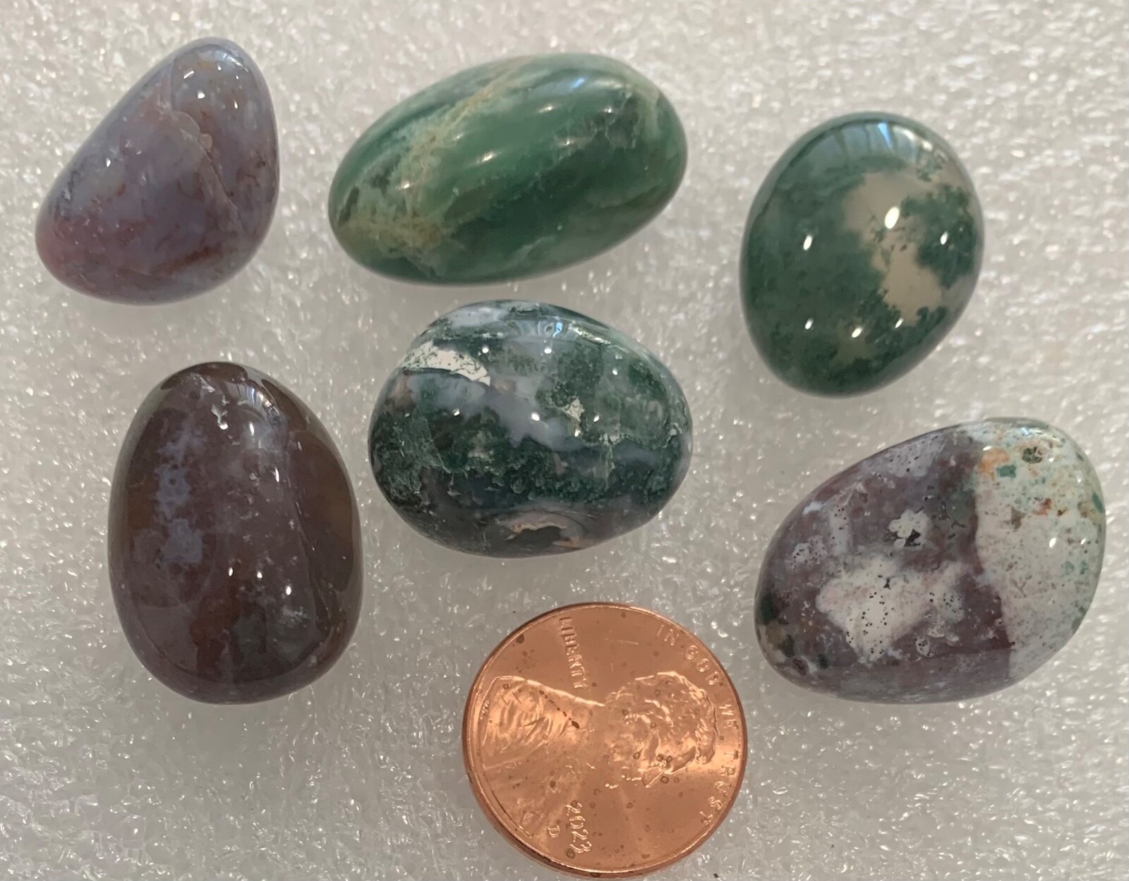 LOT of 34 Tumbled Smooth Polished Palm Healing Jasper Stones