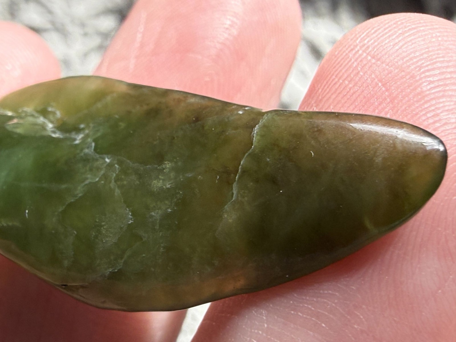 Polished Freeform African Jade Piece Specimen 4.6g Weight 1 5/8 Inch Max Length