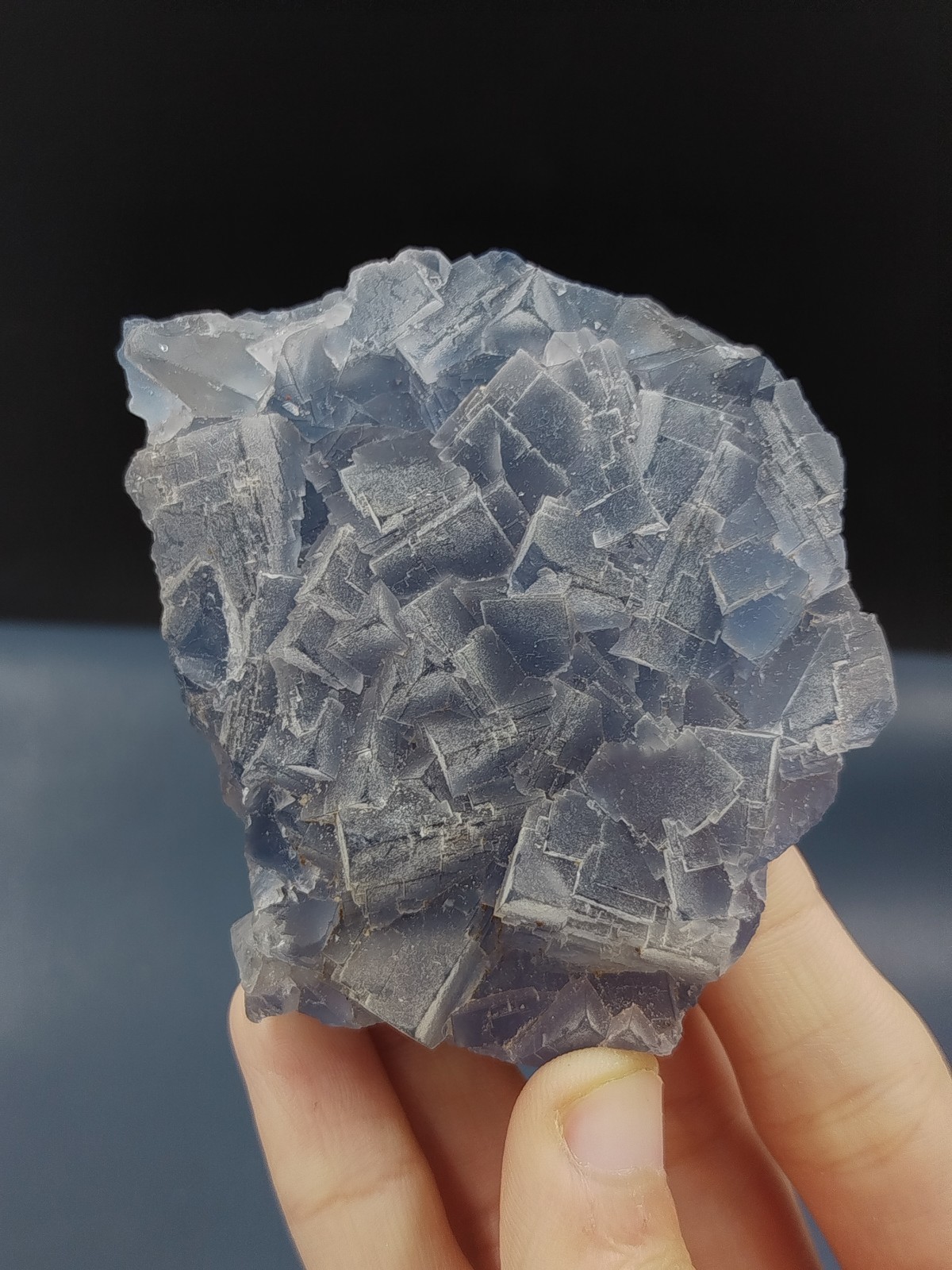 455g Natural Cubic Blue Purple Fluorite Crystal Specimen Mix Lot Mineral Stones