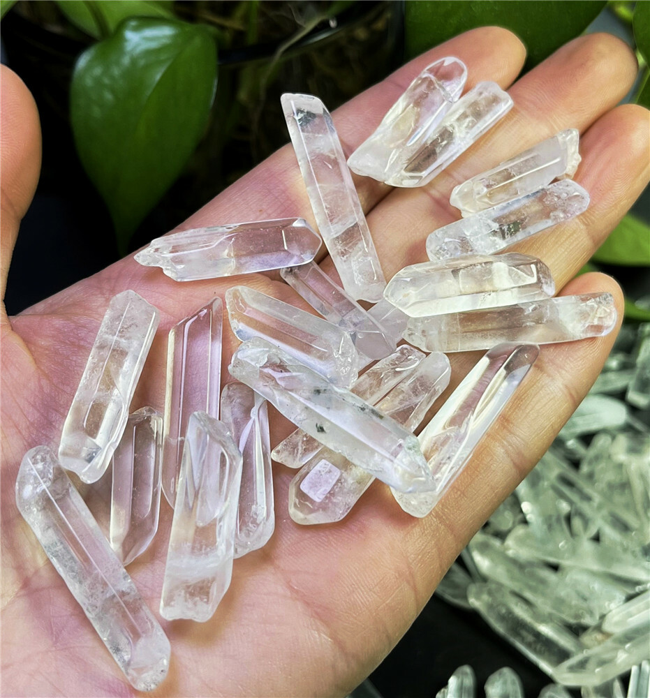 100g Lot Tibet Natural Clear Quartz Crystal Points Terminated Wand Specimen
