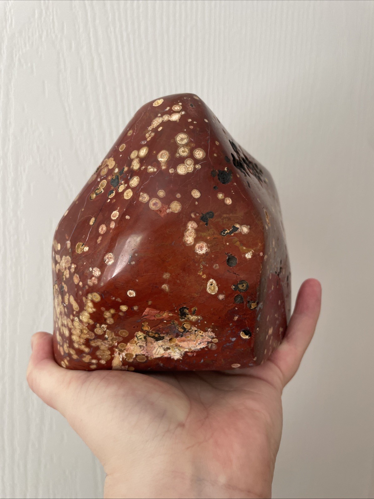 LARGE Red orbicular Jasper / 3056g / Hand Carved And Polished / Cabochon