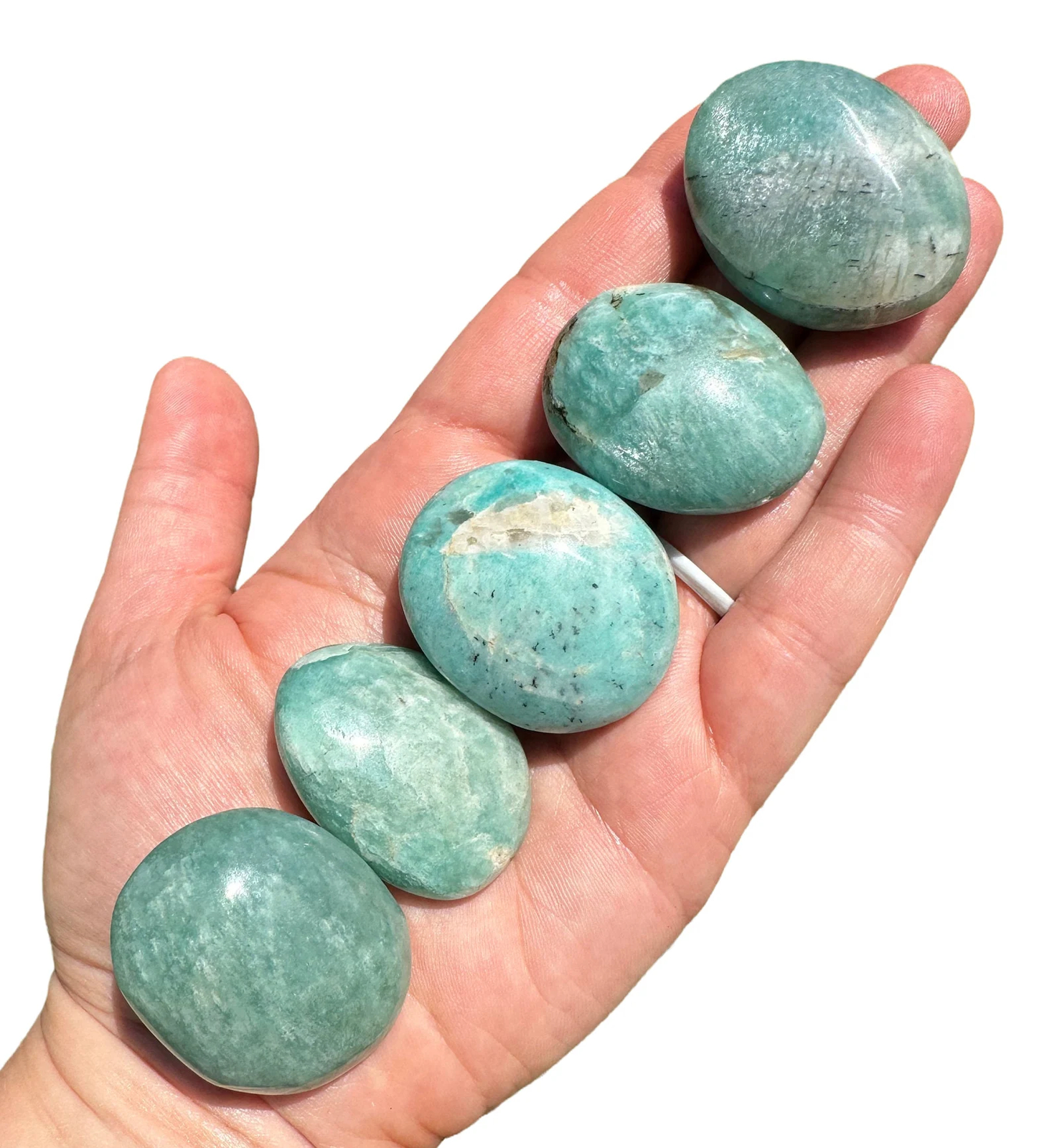 Amazonite Palm Stone, Natural Amazonite from Madagascar