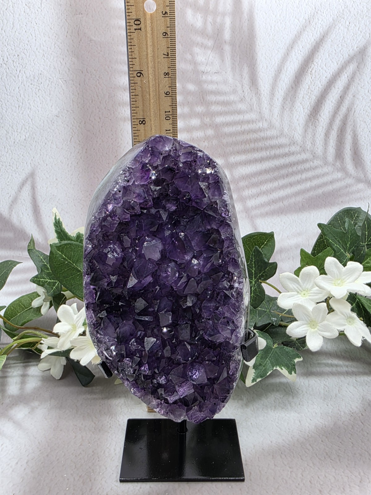 Uruguay Amethyst Geode Crystal Display Piece, Complimentary Utility Stand Inclue