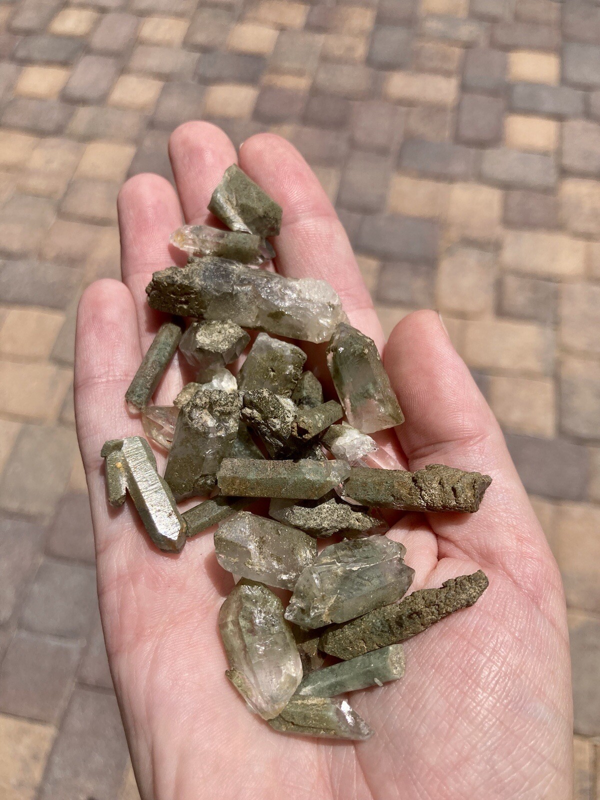 Natural Green Chlorite Quartz Crystal Points, Clusters, Raw Himalayan Quartz