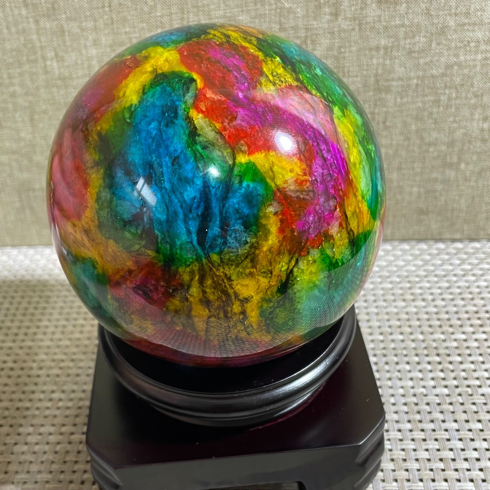 1456g Seven Colors Jade” sphere specimen -Taiwan China