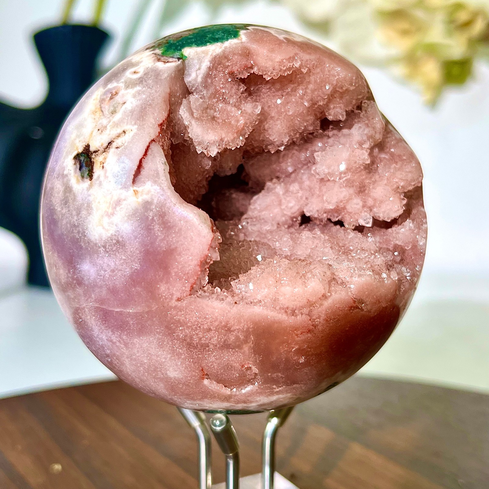 1.36LB Natural Purple Pink Crystal Advanced Cave Spherical Spiritual Decoration