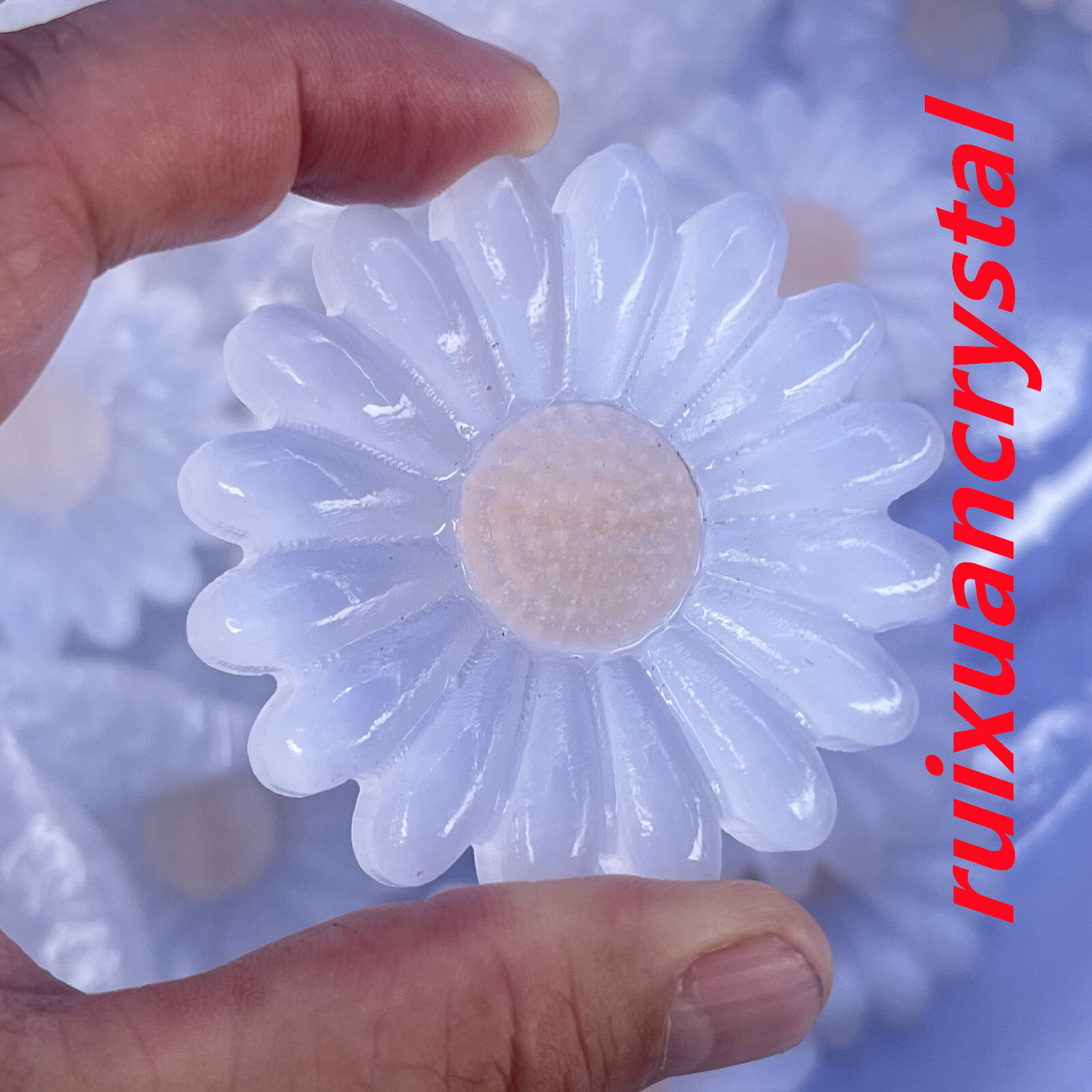 top!2.5″ Natural Selenite quartz Hand Carved Sunflowers Skull Crystal Healing1pc