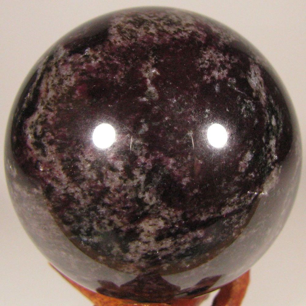 2.1″ PURPLE DUMORTIERITE Gemstone Sphere Ball w/ Stand – India – 54mm