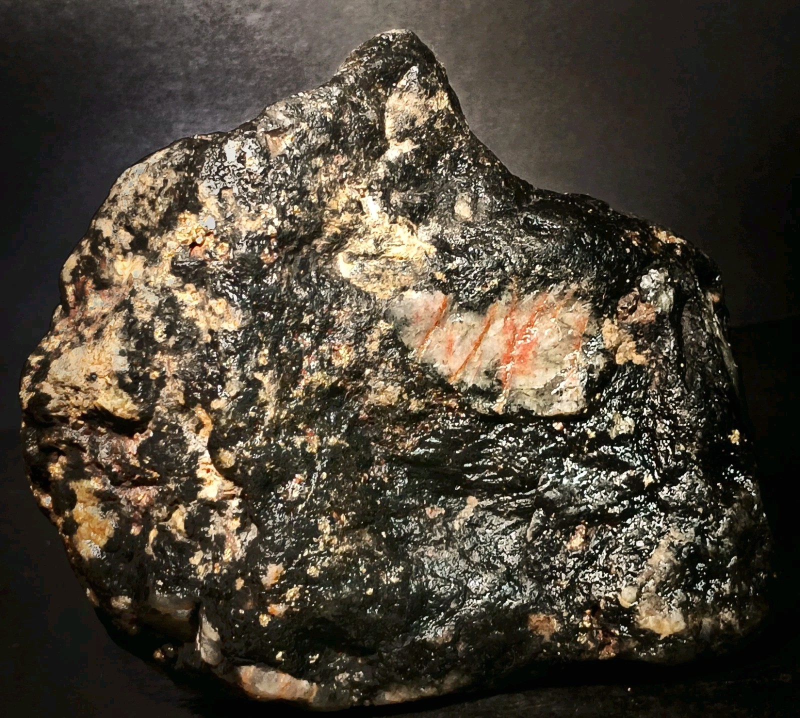 1420g Pilot Knob MO Amphibole Quartz Pyrite Magnetite Specularite Polished