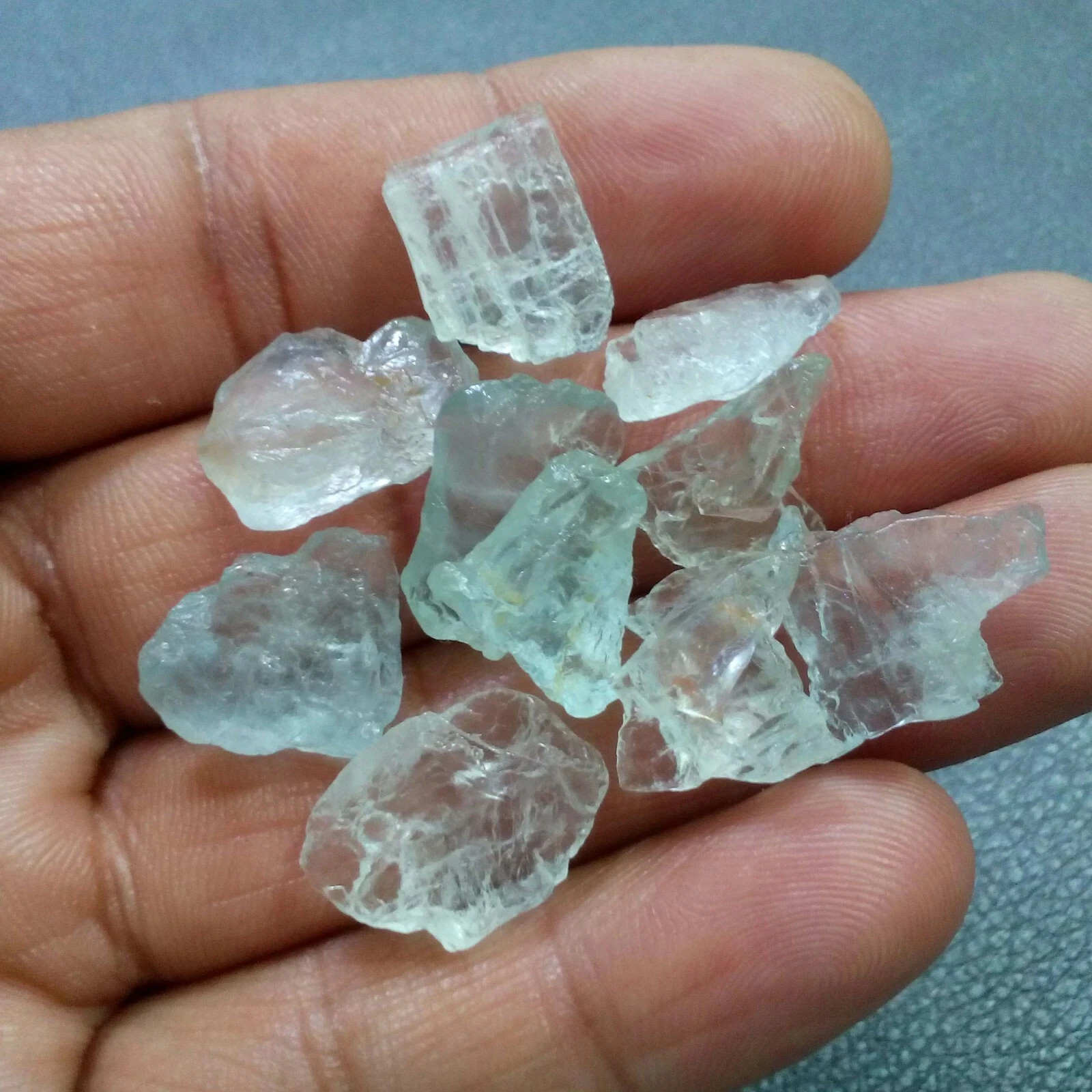 AAA Blue Aquamarine 11 Piece Rough Size 10-12 MM Natural Aquamarine Gemstone