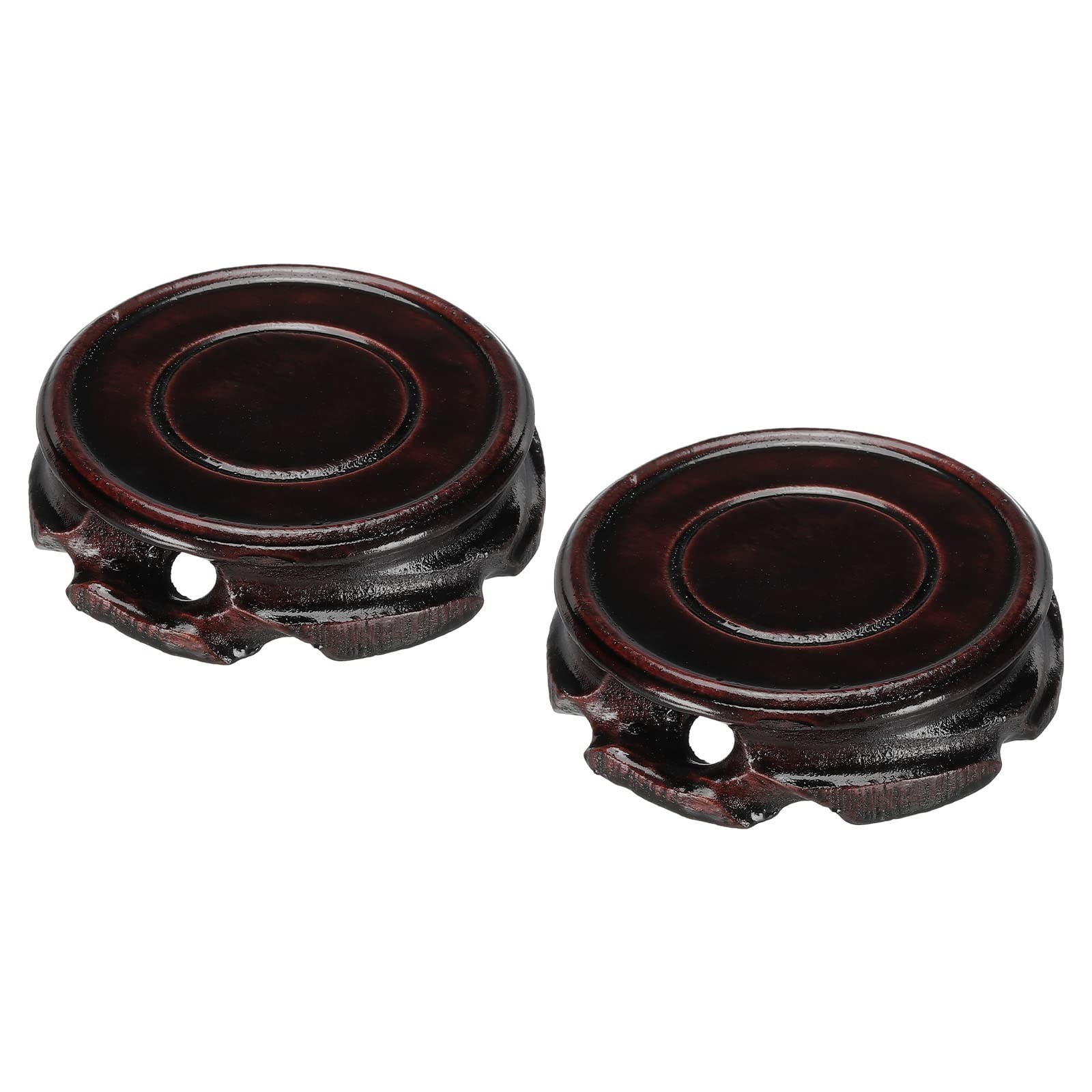 Wooden Stand Holders Displays Base 70mm Diameter Black for Vase Bonsai Stone …