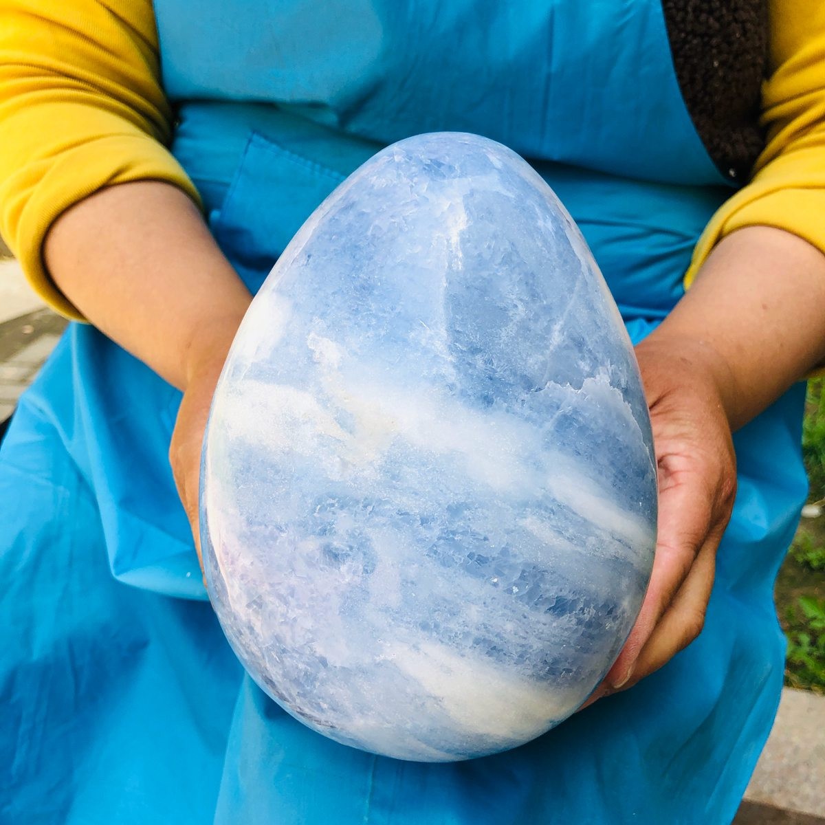 8.2LB Natural Beautiful Blue Crystal Egg Crystal Mineral Specimen Healing 4767
