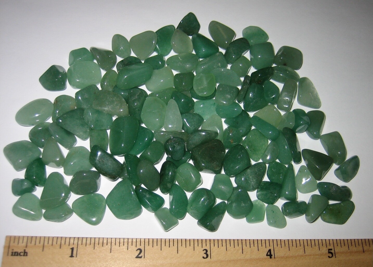 112 TUMBLED POLISHED SMALL 0.2″-0.5″ GREEN AVENTURINE STONE MINERALS ~ 141.8g *2