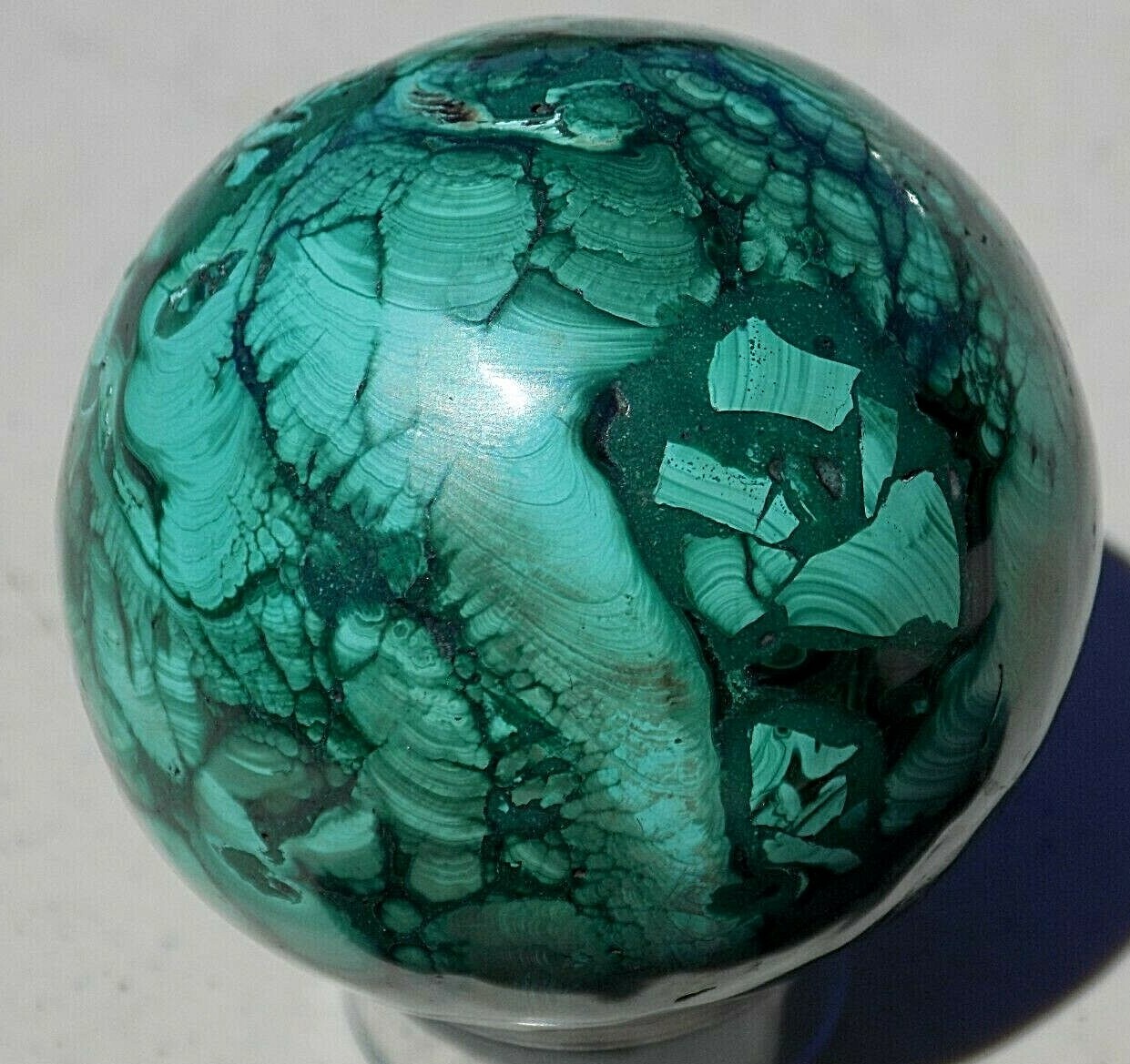 MALACHITE MARBLE HANDMADE SPHERE CONGO SPECIMEN 56mm 2 3/16” 8482