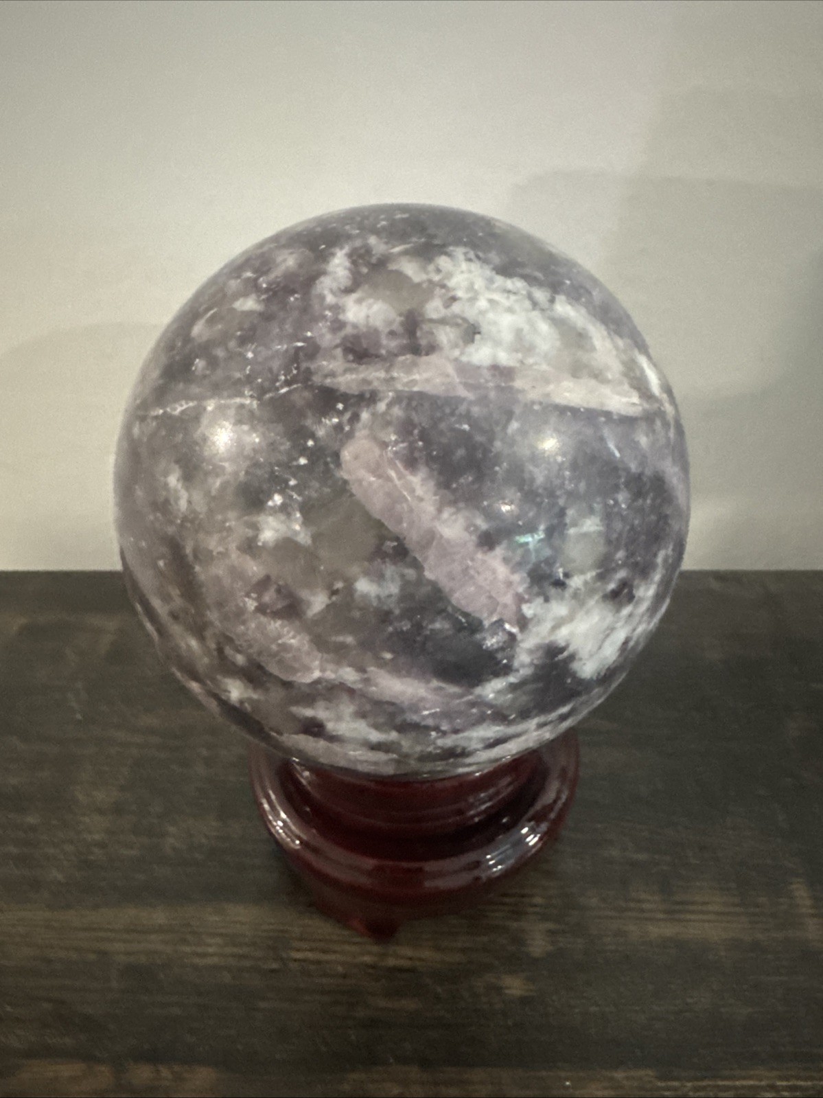 XXL Lepidolite Crystal Sphere 4 Lbs 103 mm