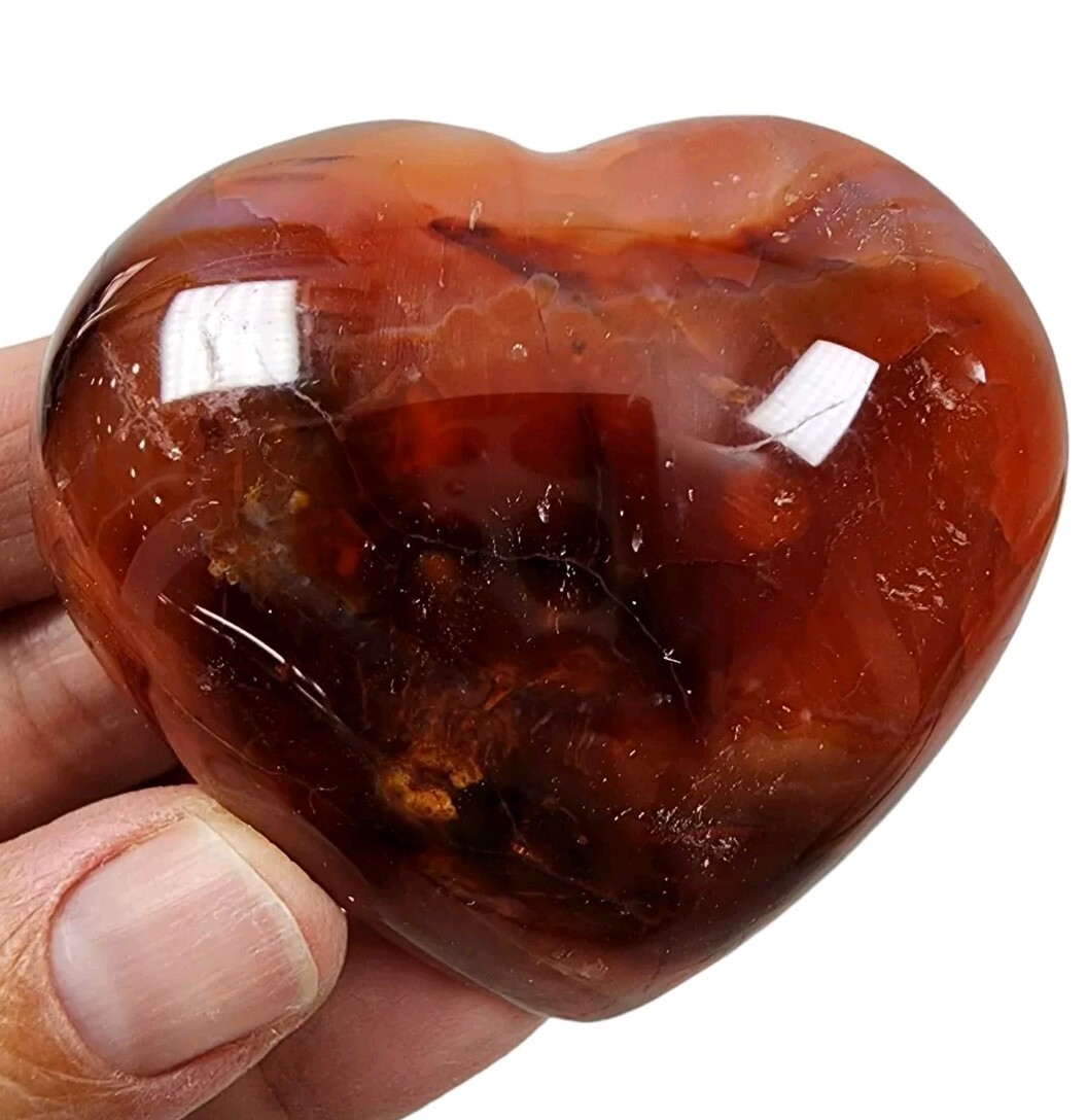 Carnelian Polished Puff Heart Madagascar 150 grams