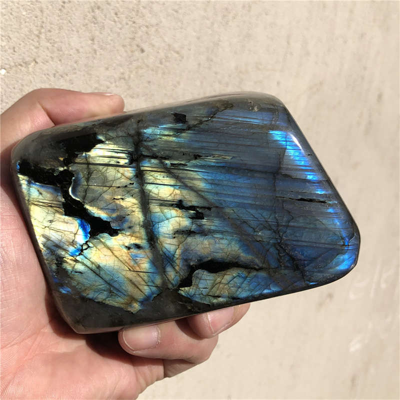 820g Natural Labradorite Quartz Crystal Spectrolite Mineral Reiki healing