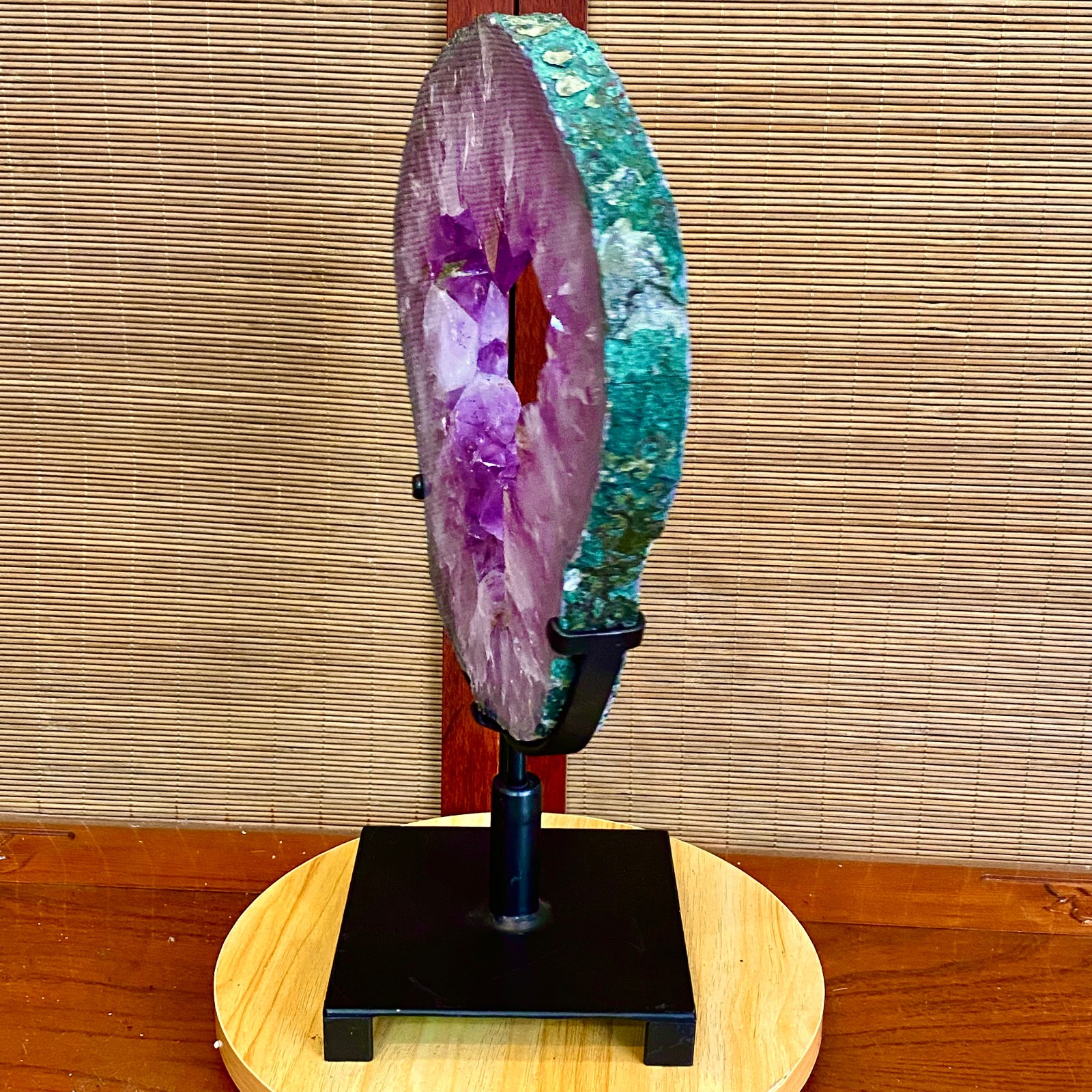 8.4LB Natural Amethyst Cave Crystal Slice Crescent shaped Hand Cut Repai