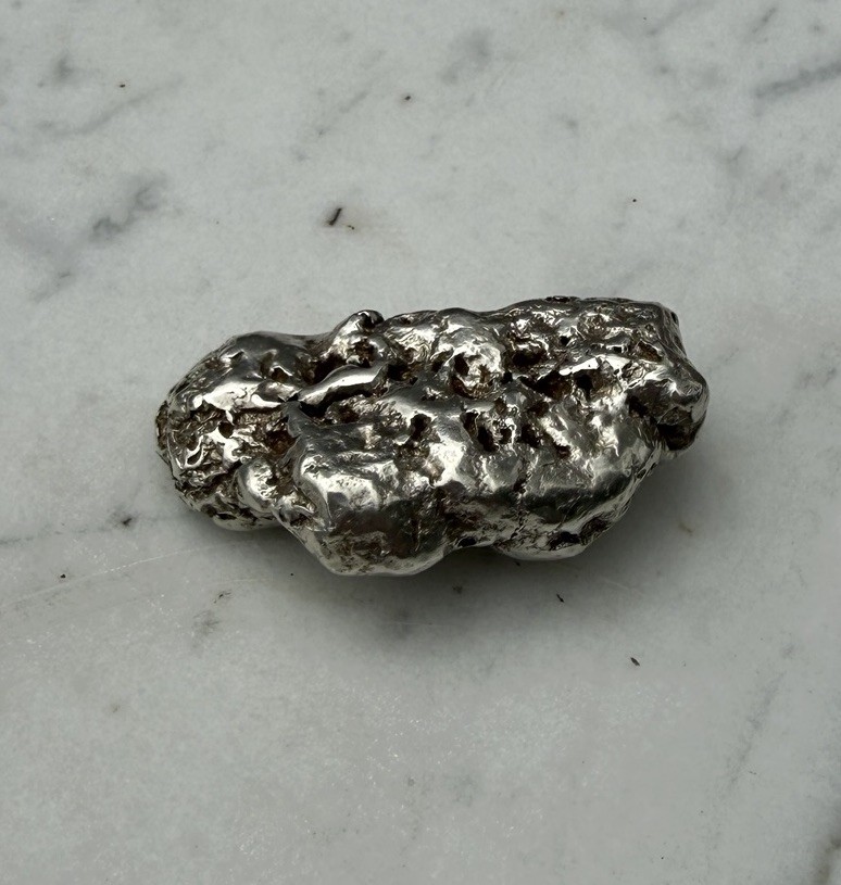 35.7 G. Seller Made Sculpted .900 Fine Silver Nugget Native Silver Replica 1 OZT