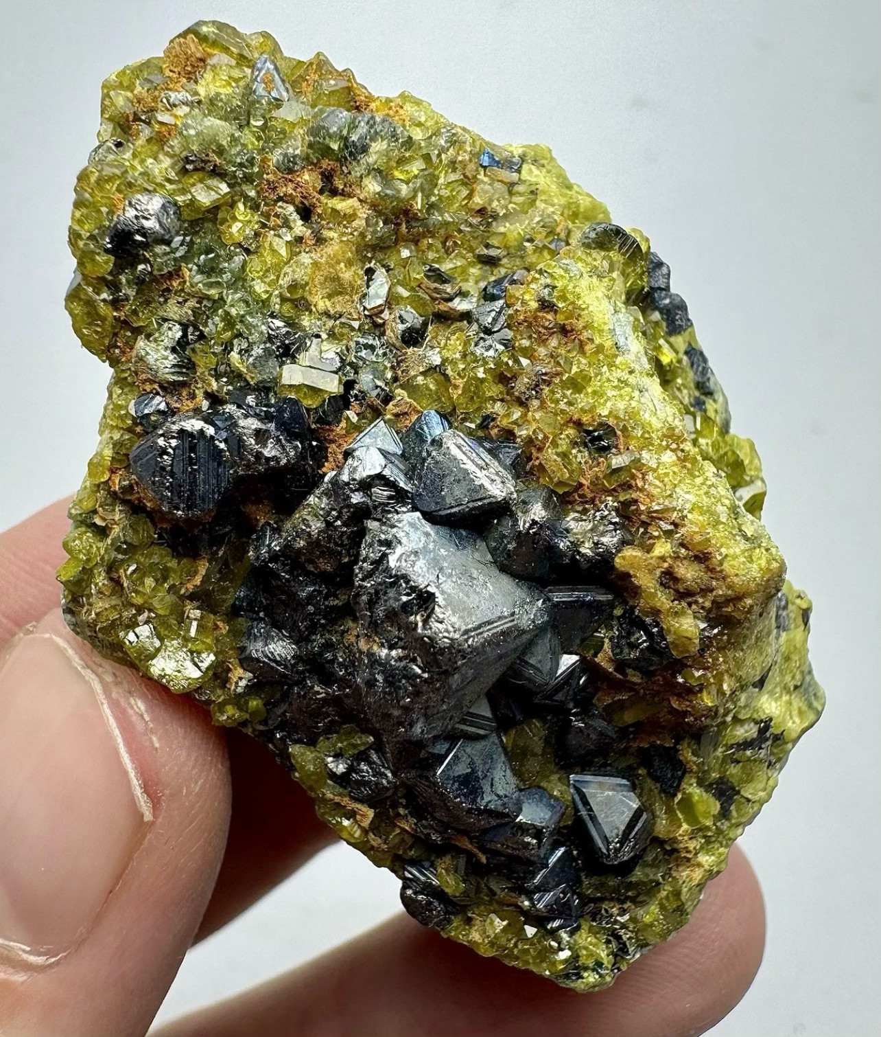 50 Gram Ultra Rare Magnetite W/Vesuvianite Crystals On Matrix From Afghanistan