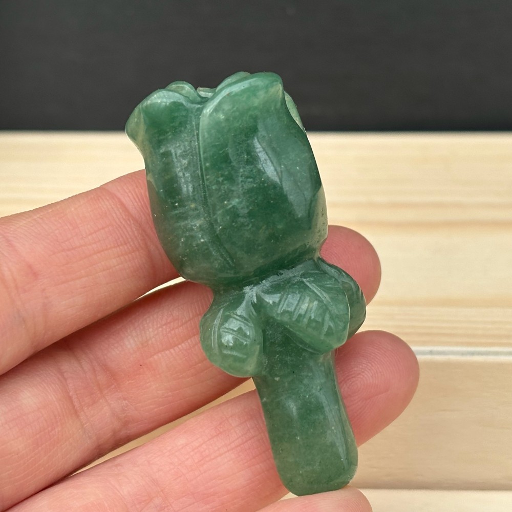 2.3″ Natural Aventurine Quartz Rose Carved Crystal Flower Skull Healing Gift 1pc