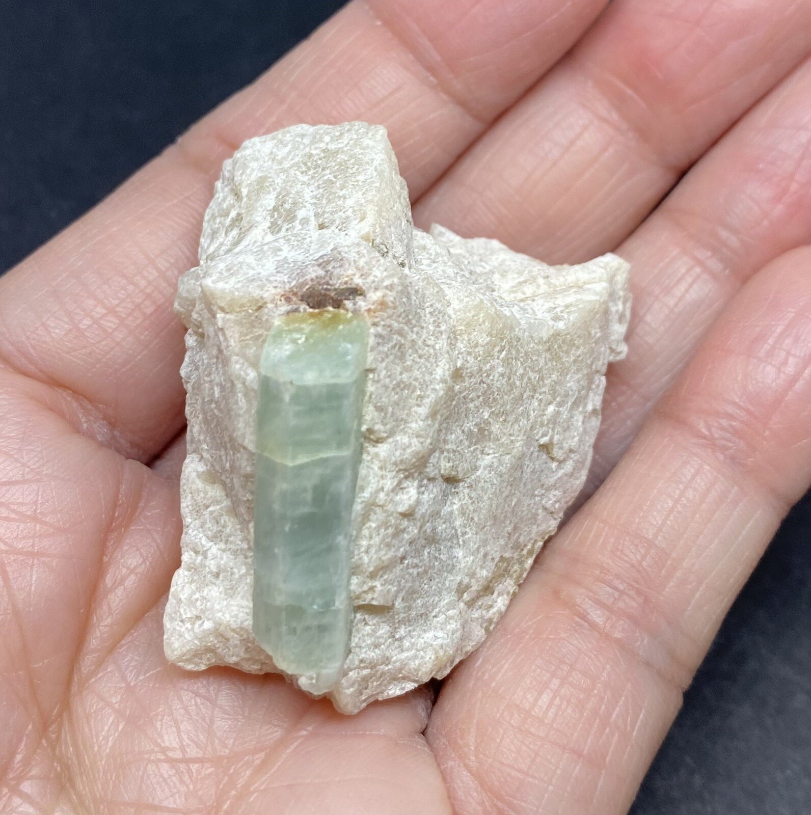 Aquamarine & Feldspar Genuine Rough Stone from Brazil 41g 1 1/2in