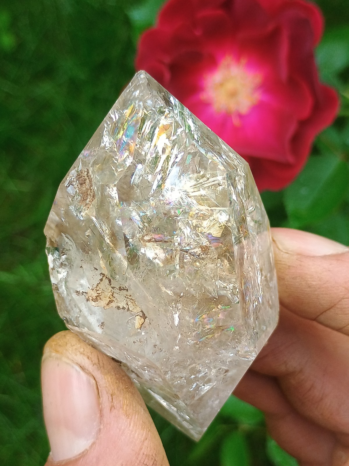 100g Herkimer 💎 (Hawk Nose) With 🌈 And Rider Mined In NY ❤️