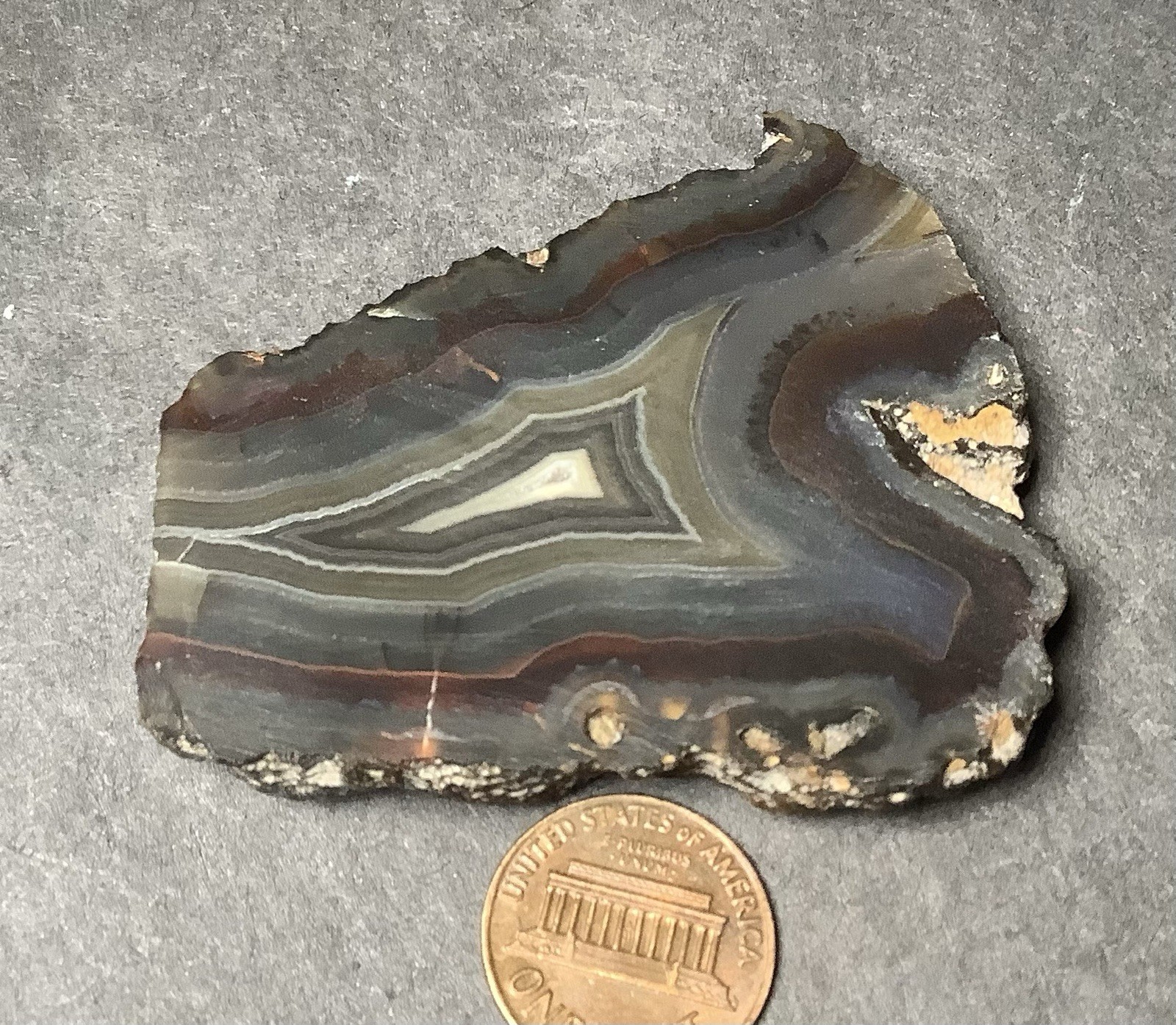 Black Turkish Agate Specimen Face Polished 40x55x15mm, 2.0oz #548