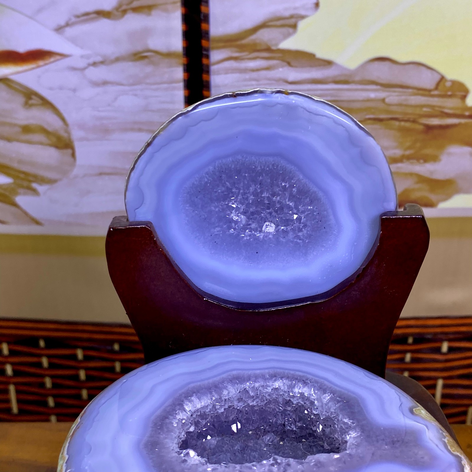 4.49LB Natural amethyst Agate Treasure Basin Quartz Geode cluster Healing decor